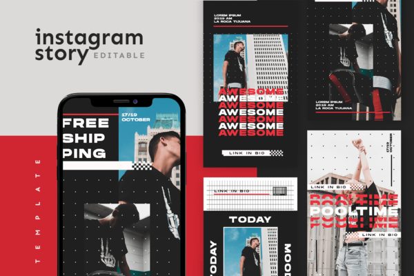 时尚潮牌Instagram社交推广贴图设计模板16设计网精选 Instagram Story Template