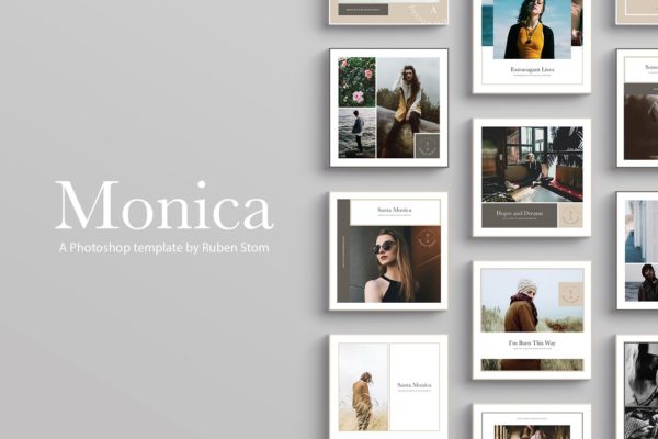 时尚主题社交媒体贴图模板16设计网精选 Santa Monica Social Media Templates