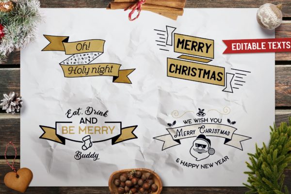 圣诞节主题T恤印花图案矢量设计素材 Christmas Designs Bundle. Vector TShirt Prints SVG