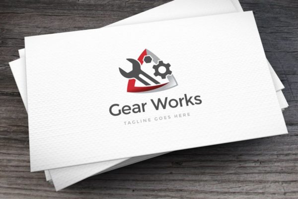 机械维修服务品牌Logo设计模板 Gear Works Logo Template