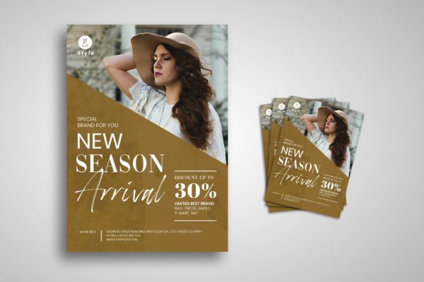 新装上市促销活动海报传单设计模板 Fashion Sale Flyer