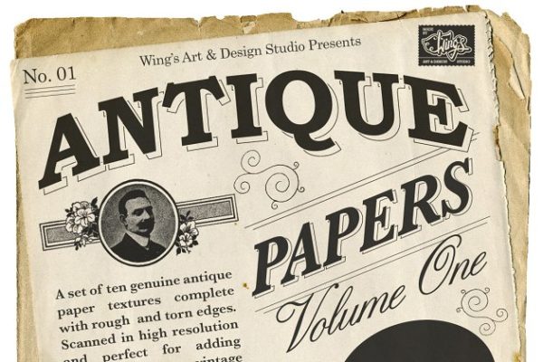 复古怀旧旧报纸背景纹理 Antique Paper Textures