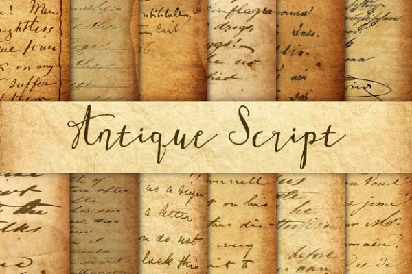 古老草书真迹纸张纹理 Antique Script Textures