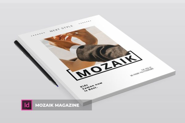 时尚生活主题素材中国精选杂志排版设计INDD模板 Mozaik | Magazine Template