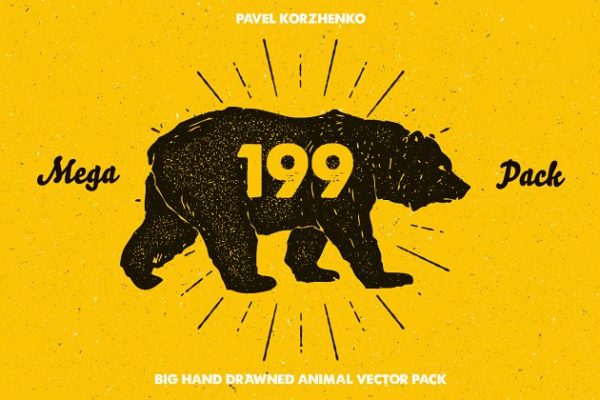 58种手绘动物矢量图形合集 58 Hand Drawn Animal Pack