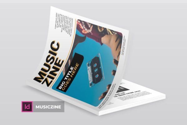 音乐主题专业素材中国精选杂志排版设计INDD模板 Musiczine | Magazine Template