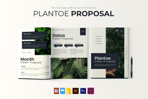 企业业务宣传/产品展示宣传画册设计模板 Plantoe | Brochure