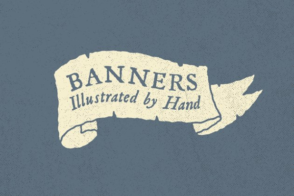 手绘复古风 Banner 素材 Hand Illustrated Banners