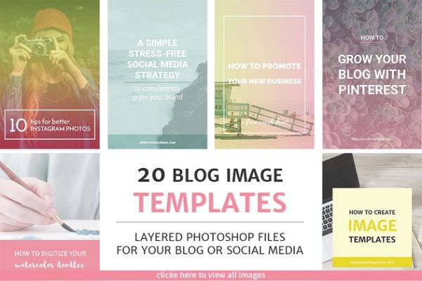 20款博客&amp;Instagram设计贴图模板16设计网精选 20 Blog Post and Instagram Templates