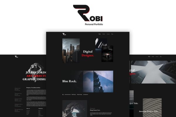 创意广告设计公司网站HTML模板16图库精选 Robi &#8211; Creative and Portfolio HTML5 Template