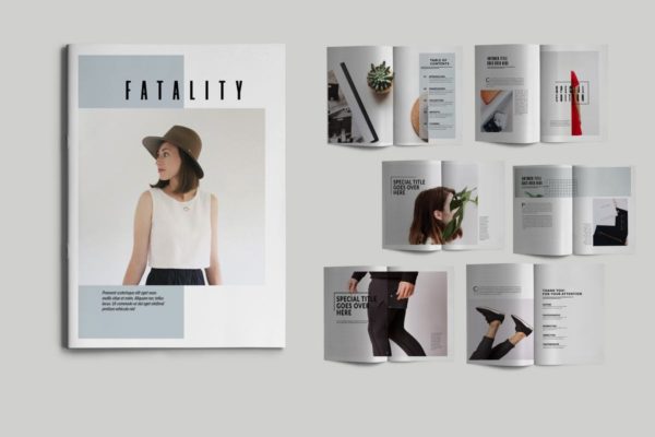 极简主义设计风格时尚行业宣传画册设计模板 Minimal Brochure Template