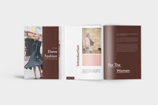时装产品16图库精选目录设计模板 Elana Fashion Lookbook Catalogue