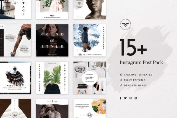 15+Instagram社交媒体平台社交故事广告模板素材天下精选 Stylish Instagram Stories Template