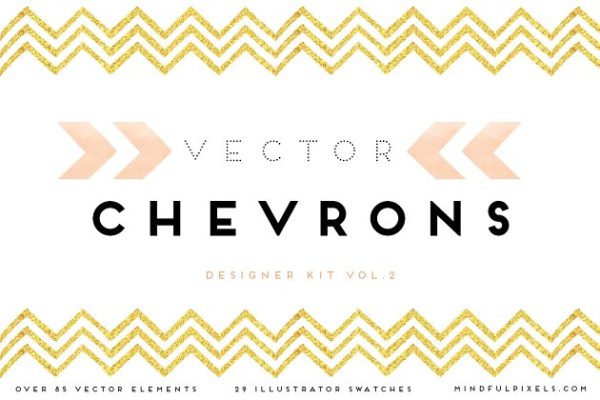 手绘矢量人字形图记合集 Vector Chevron Kit