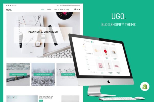 博客精品商店网站Shopify主题模板16设计网精选 Ugo &#8211; Blog Store Shopify Theme