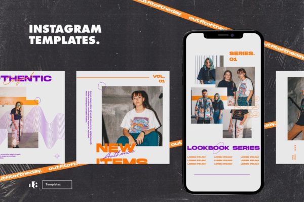Instagram社交平台服装品牌新品发布贴图设计模板素材天下精选 Instagram Template