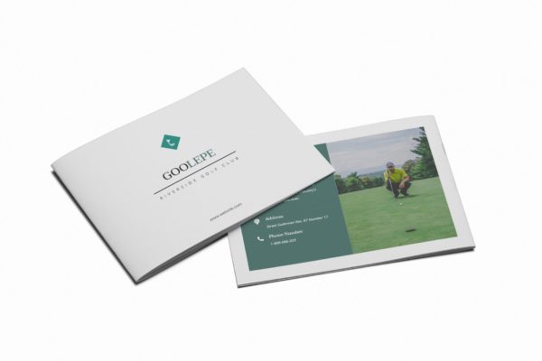 高尔夫场馆/体育场馆横版画册设计版式模板 Golf A5 Brochure Template