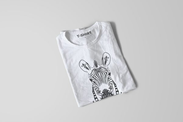 斑马-曼陀罗花手绘T恤印花图案设计矢量插画素材中国精选素材 Zebra Mandala T-shirt Design Vector Illustration