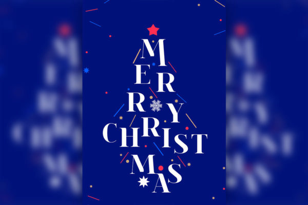 蓝色背景圣诞节日祝福主题海报模板