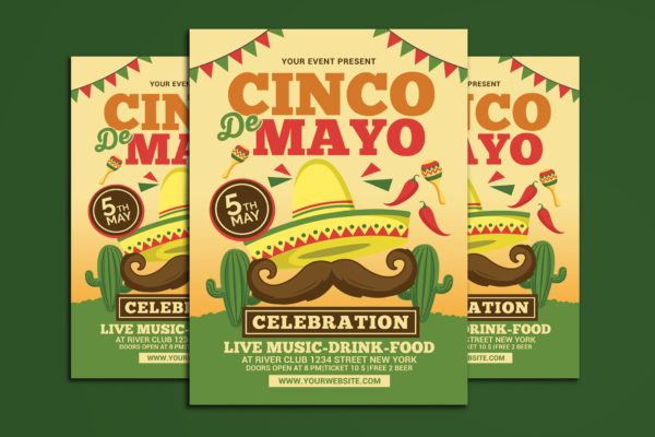 墨西哥五月五日节活动传单海报设计
