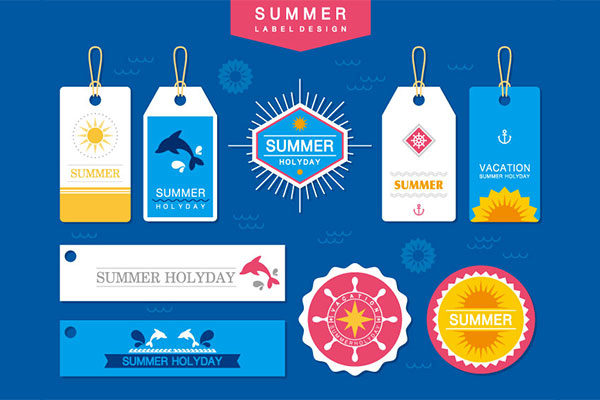 夏季假日主题标签Logo设计素材