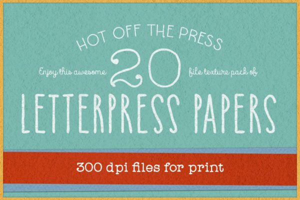 独特的凸版印刷效果纸质纹理套装 300 dpi KD Letterpress Paper Textures Pack
