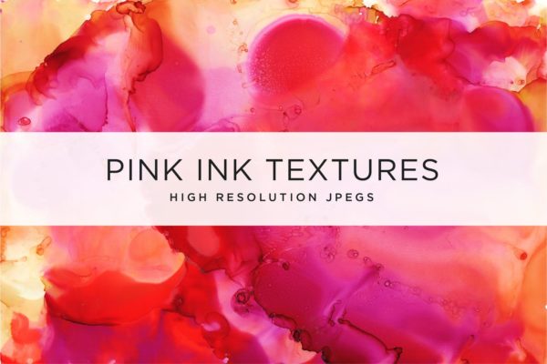 13种酒精水彩混合肌理纹理素材 Pink Ink Textures