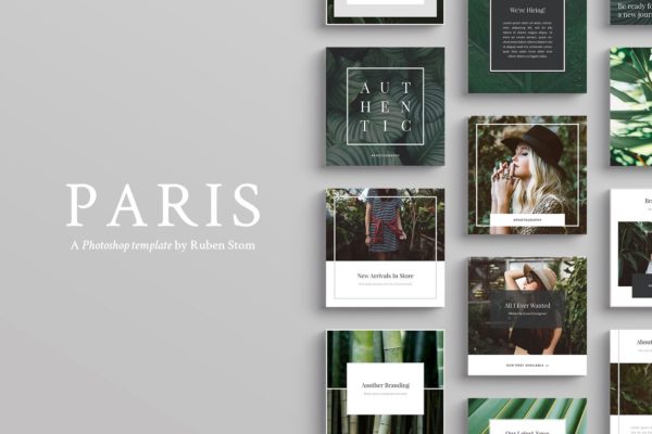 时尚巴黎风格社交媒体素材包 Paris Social Media Pack