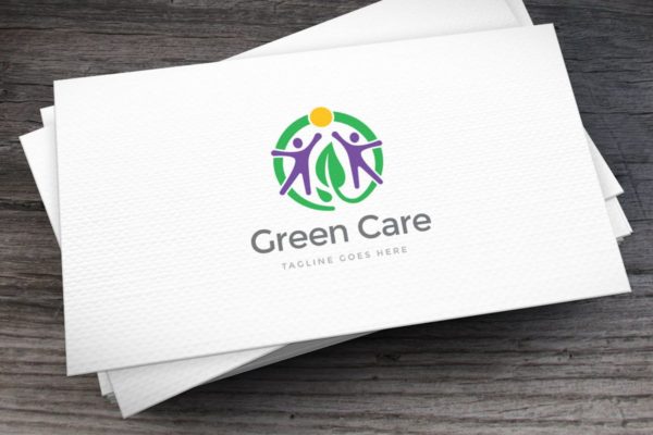 绿色护理主题创意Logo模板下载 Green Care Logo Template