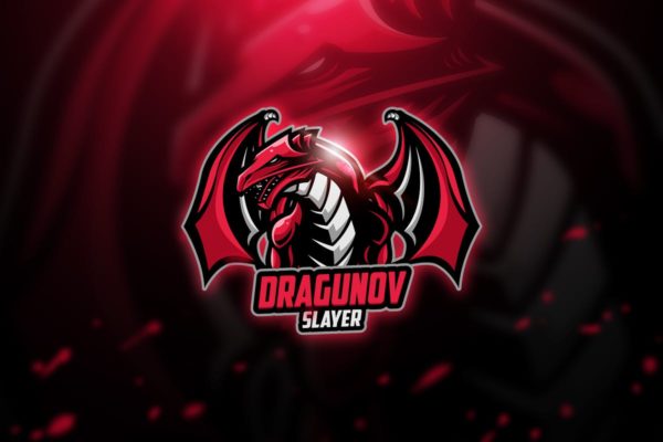 翼龙电子竞技战队队徽Logo模板 Dragunov &#8211; Mascot &amp; Esport Logo