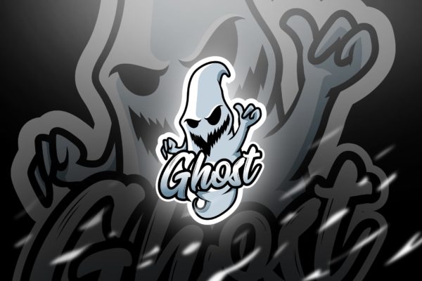 幽灵图案游戏竞技俱乐部战队队徽Logo模板 ghost &#8211; Mascot &amp; Esport Logo