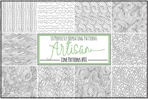 工匠级线条构图图案纹理 Artisan Line Repeat Patterns