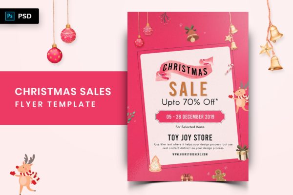 圣诞节玩具店促销广告海报传单设计模板v3 Christmas Offer Sales Flyer-03