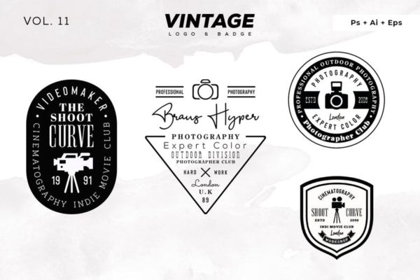 欧美复古设计风格品牌16设计网精选LOGO商标模板v11 Vintage Logo &amp; Badge Vol. 11