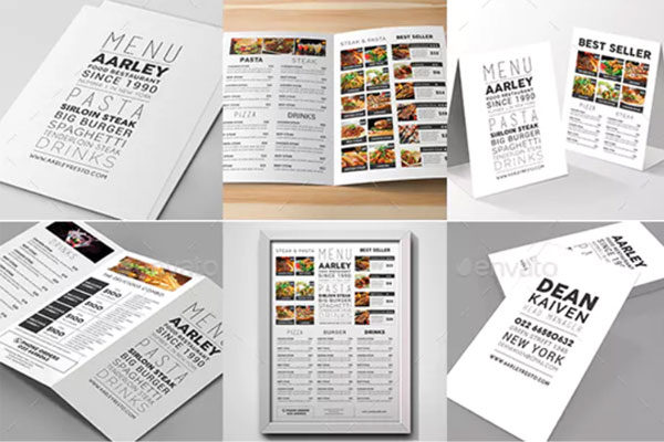 极简主义西餐厅菜单排版设计模板