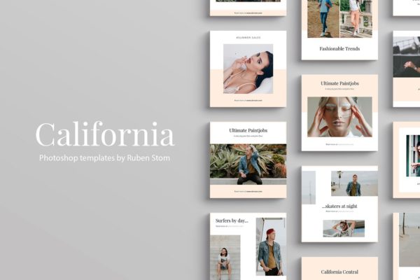 时尚摄影社交媒体模板16设计网精选 California Social Media Templates