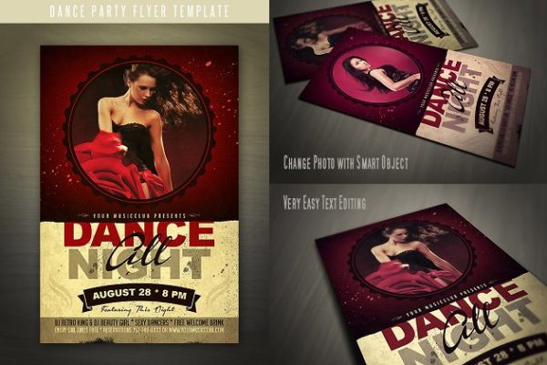 舞蹈培训机构宣传海报模板 Dance Party Flyer