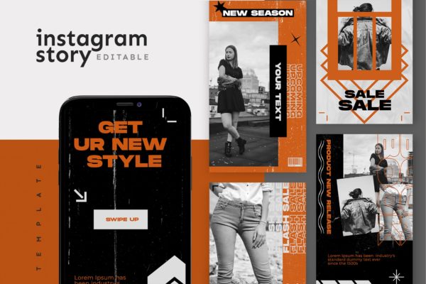 服装品牌换季新品上市Instagram社交推广素材 Instagram Story Template