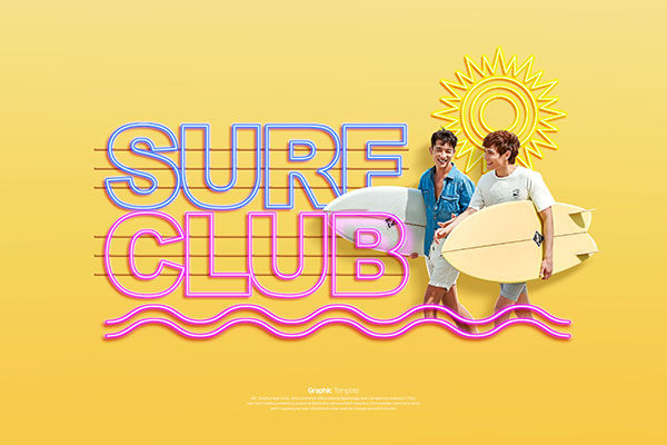 冲浪俱乐部活动宣传Banner素材天下精选广告模板