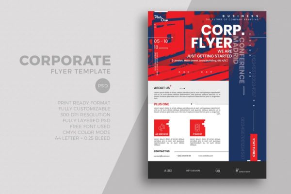 企业宣传海报传单设计模板v9 Corporate Flyer Template