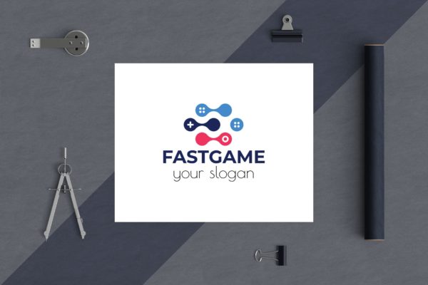 游戏加速器Logo设计16图库精选模板 Fast Game Business Logo Template