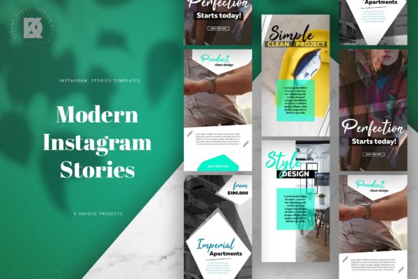 现代白领公寓租赁/出售社交网站推广设计素材 Instagram Stories Modern Pack