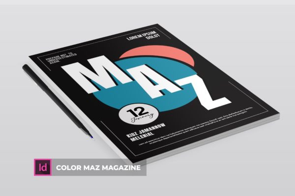 色彩设计创意杂志排版设计模板 Color Maz | Magazine Template