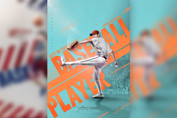 棒球体育比赛宣传运动海报PSD素材普贤居精选模板