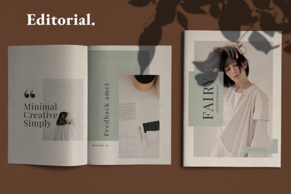 简约时尚设计目录手册Lookbook版式模板 Fairy &#8211; Lookbook Brochure