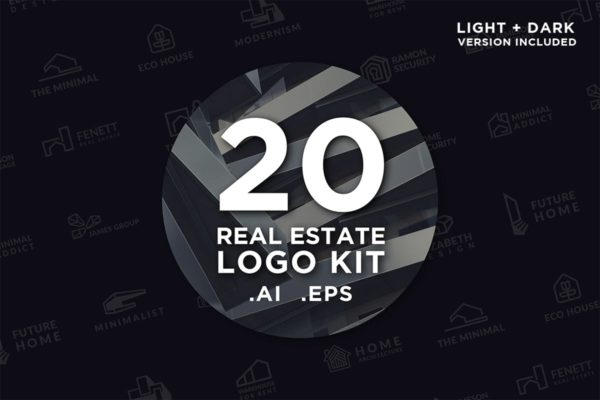 20款房地产销售租赁品牌Logo设计模板 20 Real Estate Logo Kit