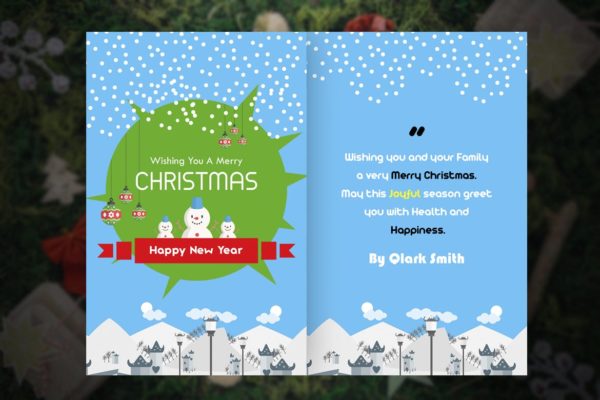 白雪皑皑圣诞节活动派对海报传单设计模板 Christmas Party Flyer