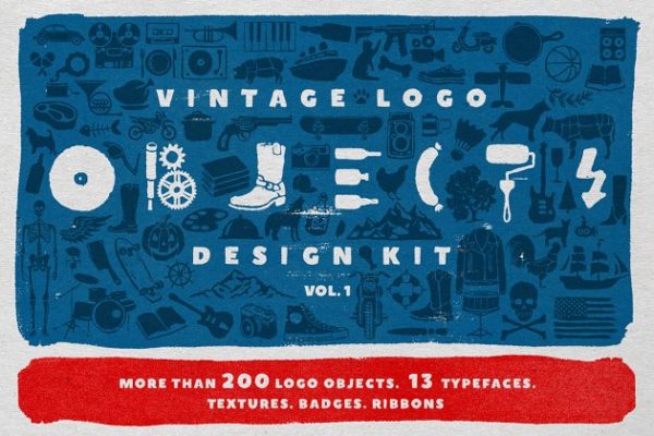 复古纯手工品牌Logo设计模板 Objects + Fonts • Vintage Logo Kit