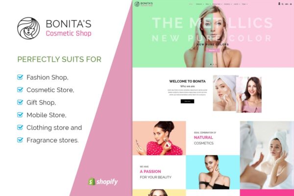 美容护肤/SPA会所网站设计Shopify主题模板16素材网精选 Bonita | Cosmetics, Salon Shopify Theme