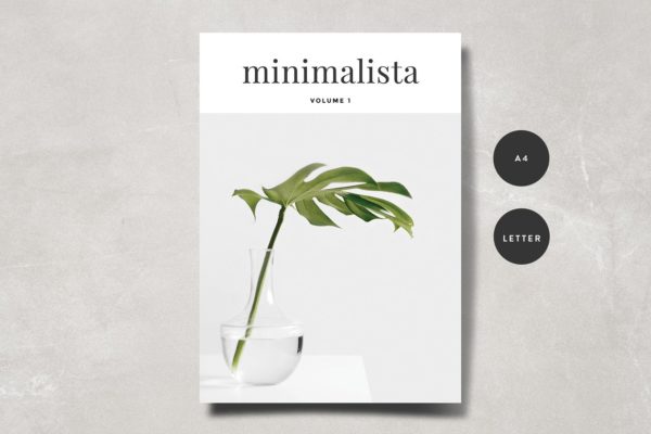 多用途的设计杂志模板 Minimalista Magazine